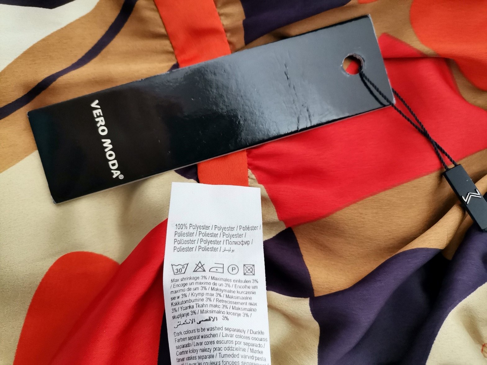 IMG_20221215_104409.jpg Vero moda Rozmiar S Kolor Pomarańczowy Kwadratowy dekolt Sukienka Mini Krótki rękaw Krótka