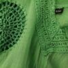 Vintage Rozmiar S/M Kolor Zielony W serek Tunika Bluzka Długi rękaw Materiał Bawełna 100%