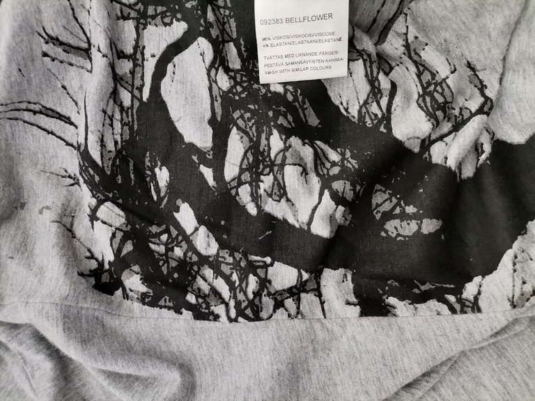 Hillevi Rozmiar XXL Kolor Szary Dekolt U Sukienka Prostokątna Długi rękaw Midi Materiał Wiskoza