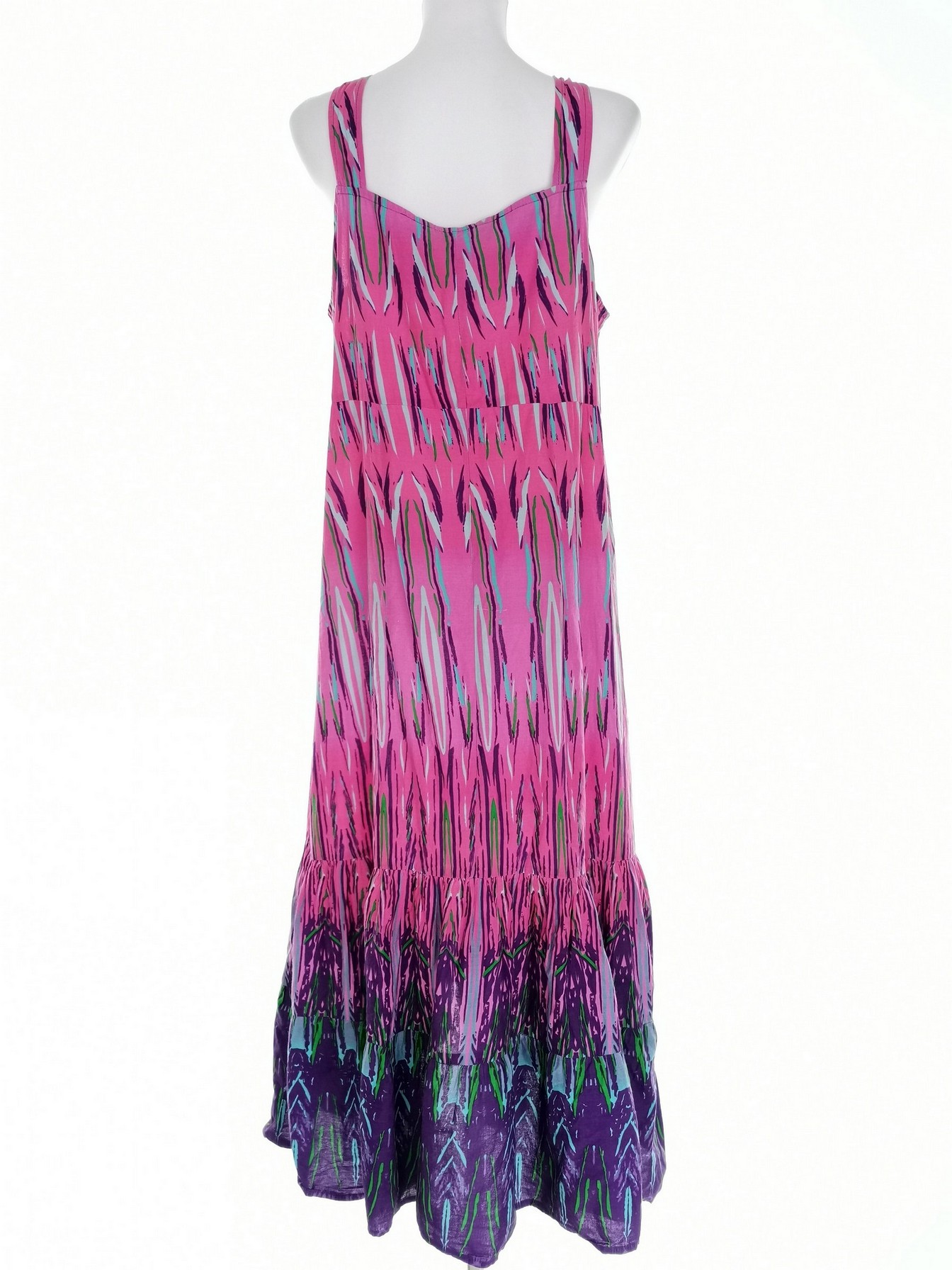 IMG_20221216_113740.jpg Collection Debenhams Rozmiar 14 (42) Kolor Fioletowy W serek Sukienka Maxi Bezrękawnik Długa Materiał Bawełna 100%