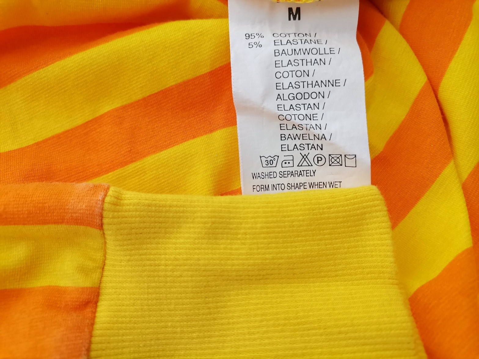 IMG_20221219_133430.jpg Blendshe Rozmiar M Kolor Żółty Pasy W łódkę Bluzka Rękaw 3/4 Materiał Bawełna