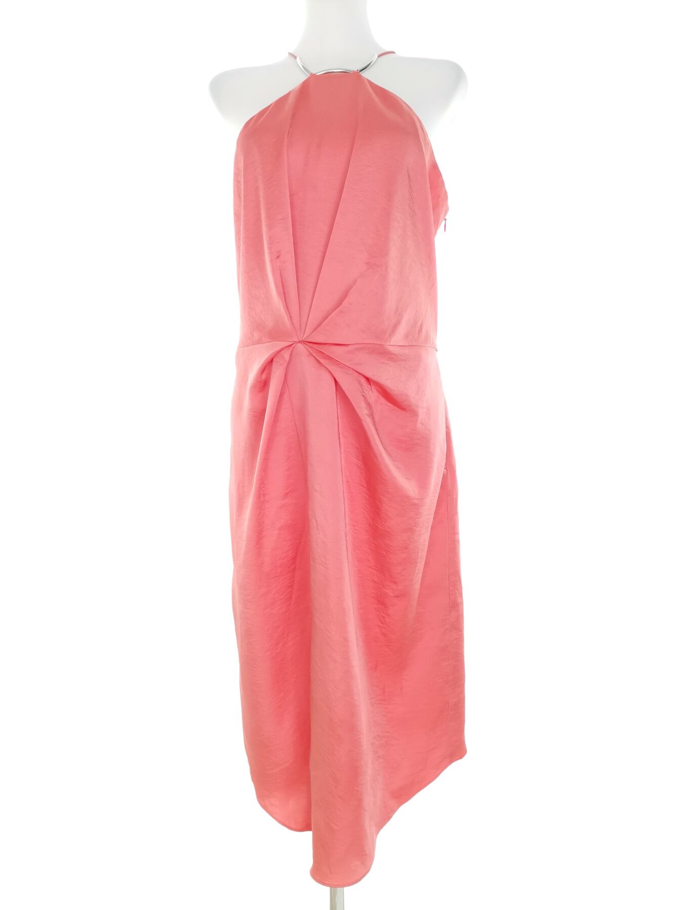 Reiss Rozmiar 12 (40) Kolor Różowy Halter Sukienka Prostokątna Bezrękawnik Midi