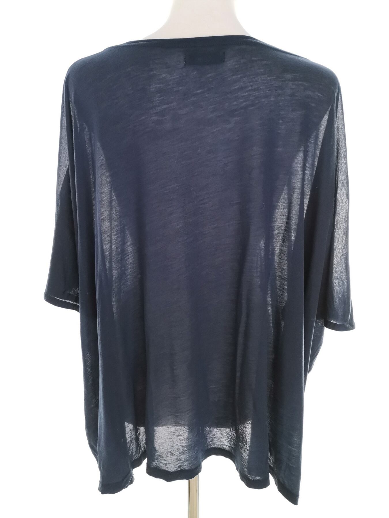 IMG_20221220_125914.jpg ACNE Rozmiar L Kolor Granatowy Dekolt U Bluzka Krótki rękaw Materiał Tencel 100%