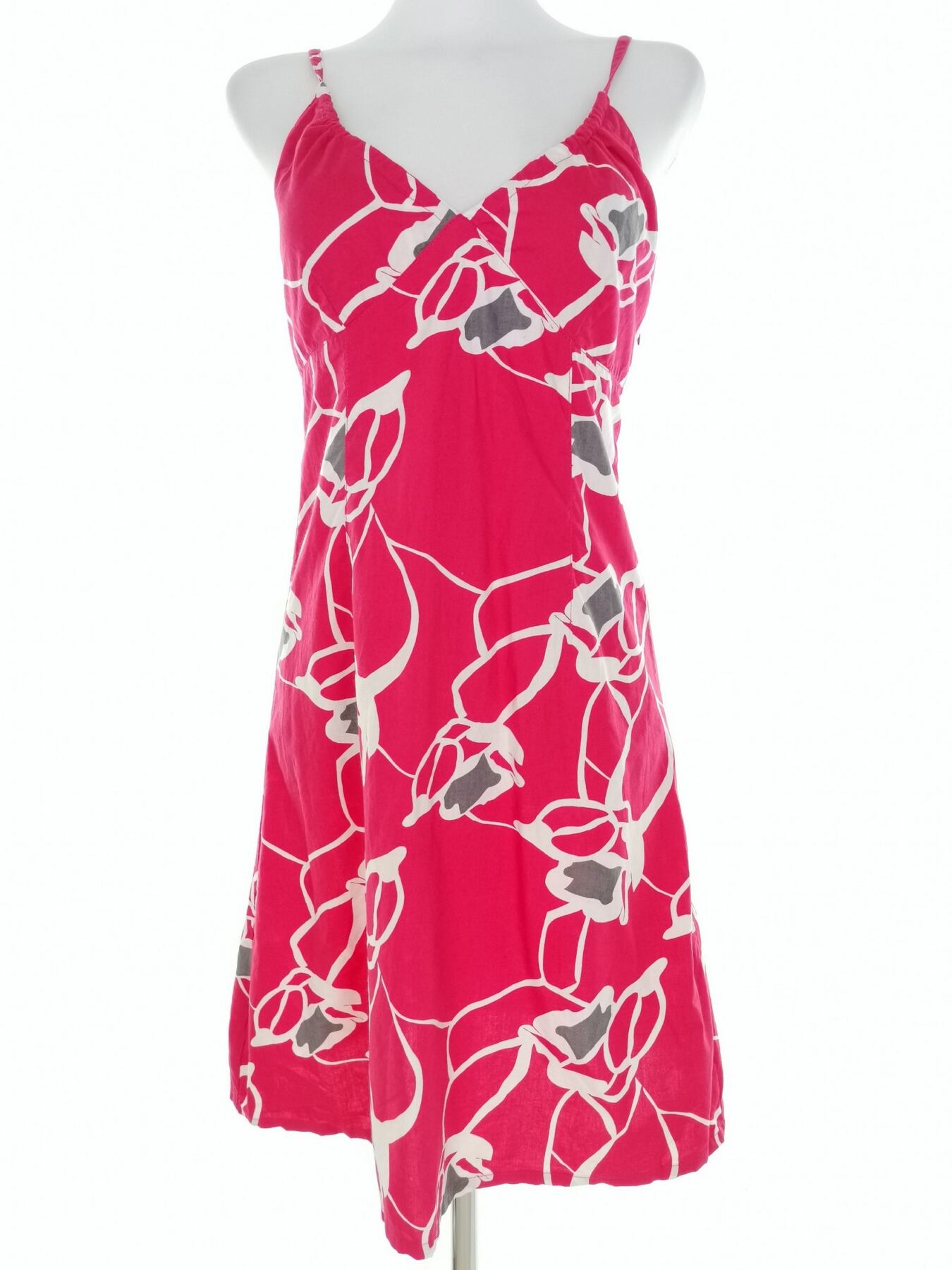 Vero moda Rozmiar 36 Kolor Różowy W serek Sukienka A-Line Bezrękawnik Do Kolan Materiał Bawełna 100%