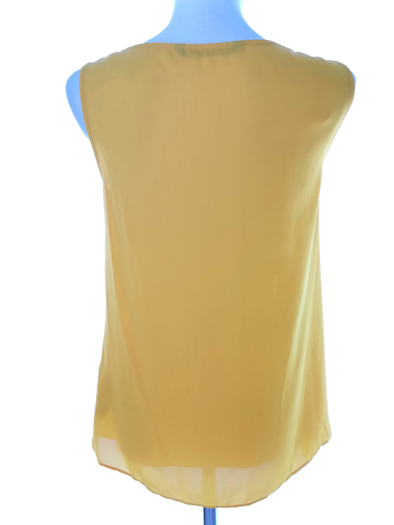 IMG_20221221_112945.jpg ZARA BASIC Rozmiar XS Kolor Żółty Okrągły dekolt Bluzka Bezrękawnik