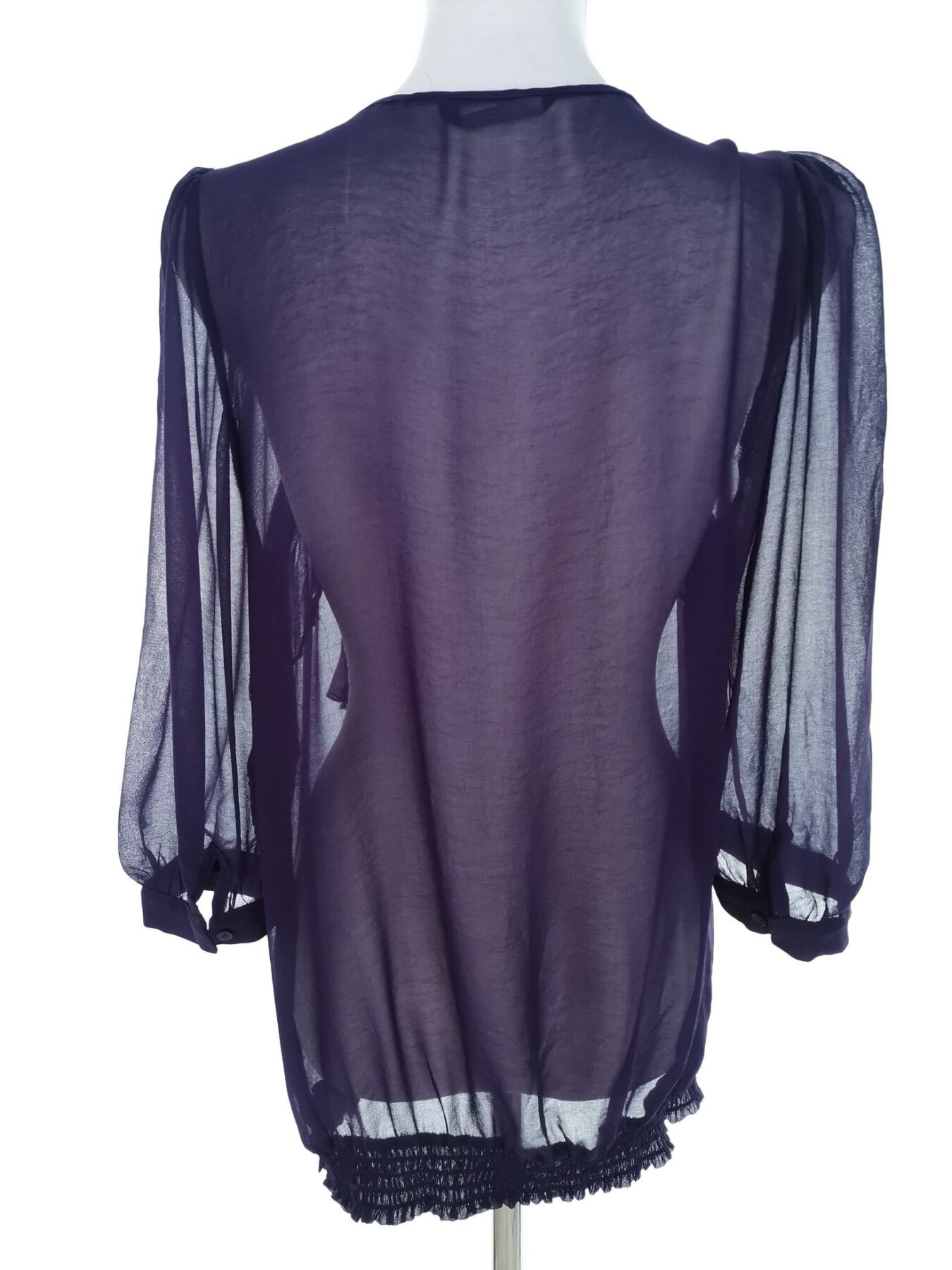 IMG_20221222_130140.jpg Evans Rozmiar 16 (44) Kolor Fioletowy Keyhole Crew Neck Bluzka Rękaw 3/4