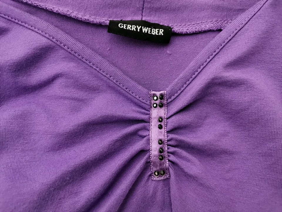 IMG_20221223_084536.jpg Gerry weber Rozmiar 46/48 Kolor Fioletowy W serek Bluzka Rękaw 3/4