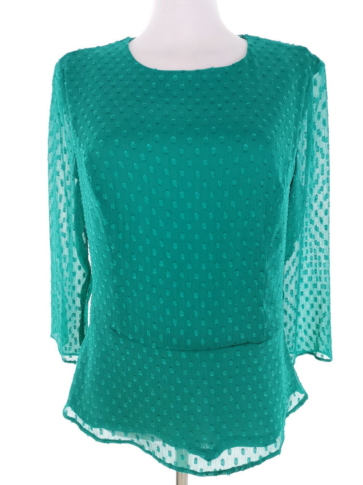 Esprit Rozmiar 36 Kolor Niebieski Crew Neck Bluzka Rękaw 3/4