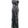 Yue LonDon Rozmiar 34/36 Kolor Czarny W serek Sukienka Bodycon Bezrękawnik Długa Materiał Jedwab 100%