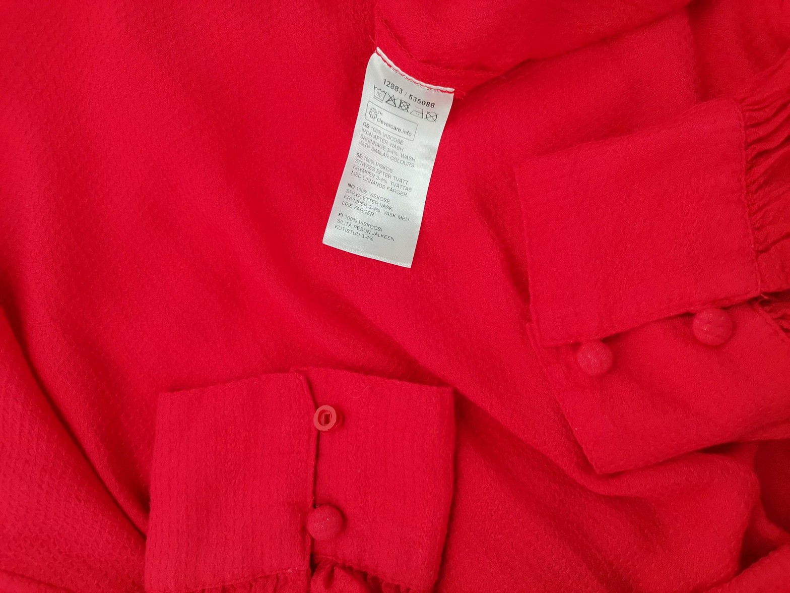 IMG_20230103_121023.jpg XLNT Rozmiar L Kolor Czerwony Split Crew Neck Tunika Bluzka Długi rękaw Materiał Wiskoza 100%