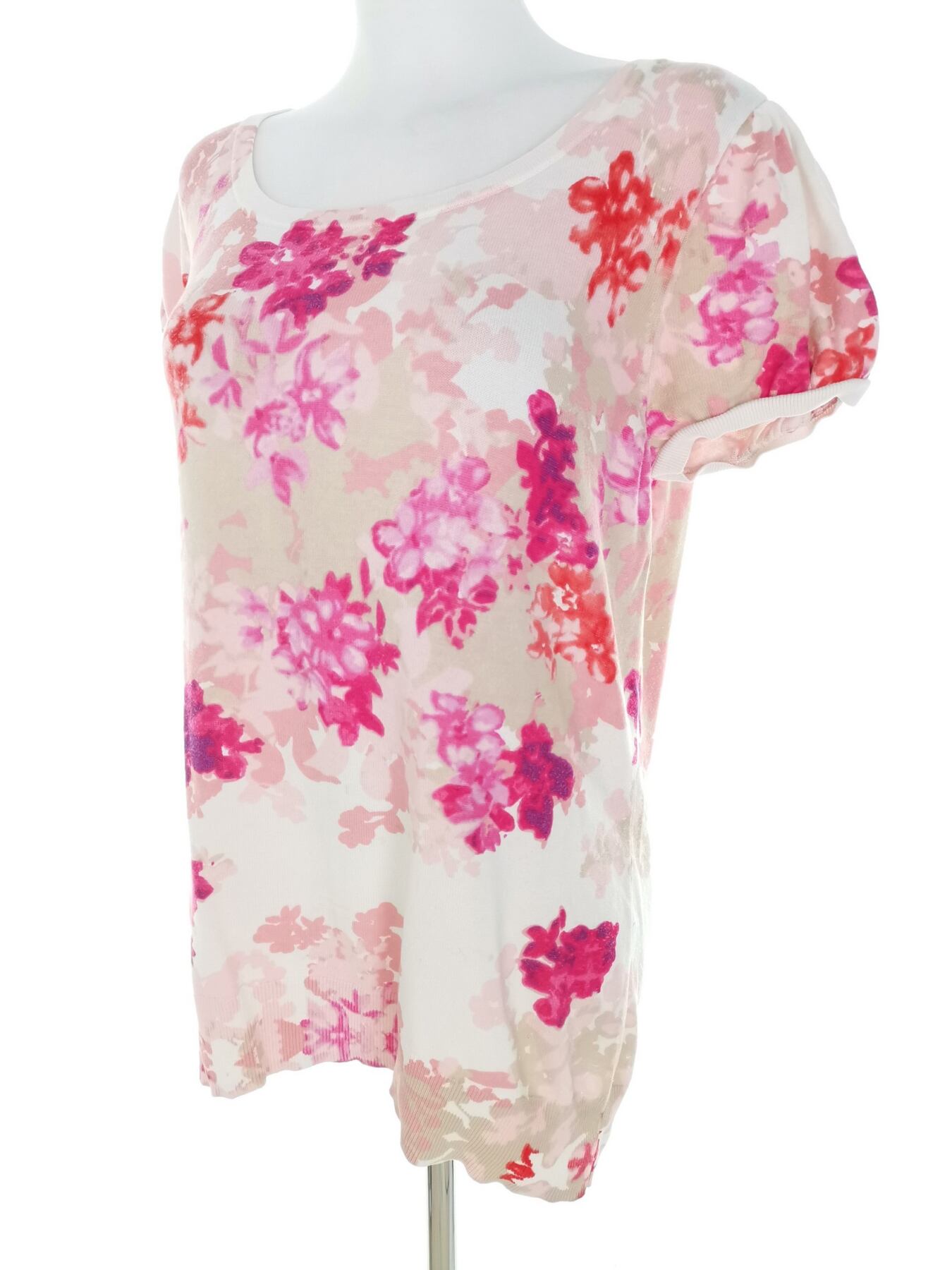 IMG_20230103_125016.jpg Laura ashley Rozmiar 16 (42) Kolor Różowy Okrągły dekolt Bluzka Krótki rękaw Materiał Bawełna