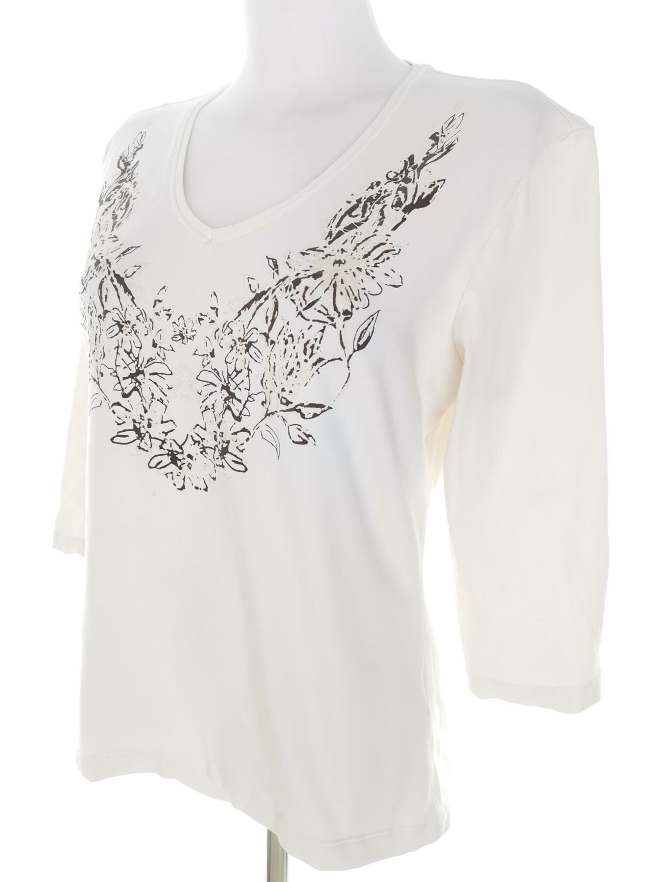 IMG_20230104_103834.jpg Gerry weber Rozmiar 40 Kolor Kremowy Okrągły dekolt Bluzka Rękaw 3/4 Materiał Bawełna