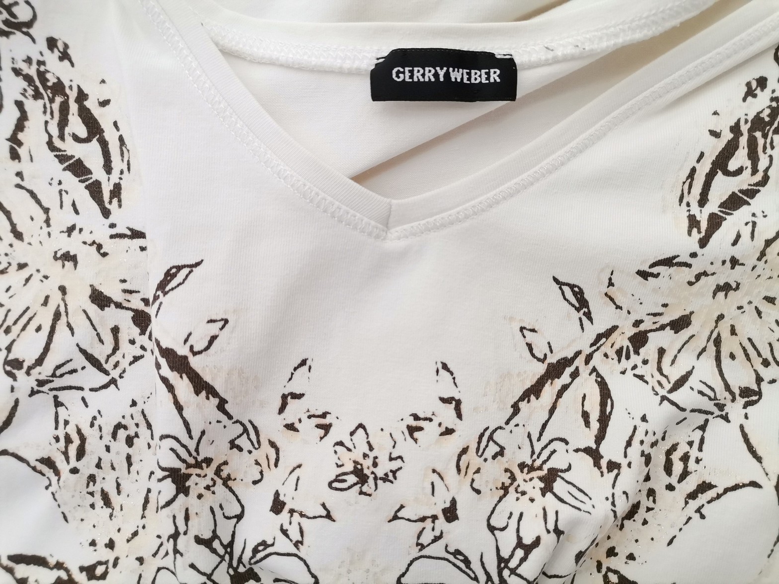 IMG_20230104_103856.jpg Gerry weber Rozmiar 40 Kolor Kremowy Okrągły dekolt Bluzka Rękaw 3/4 Materiał Bawełna