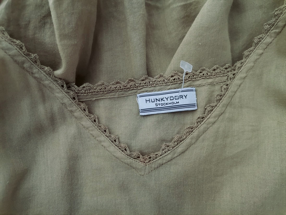IMG_20230105_121119.jpg Hunkydory Rozmiar M Kolor Khaki W serek Tunika Bluzka Krótki rękaw Materiał Bawełna 100%