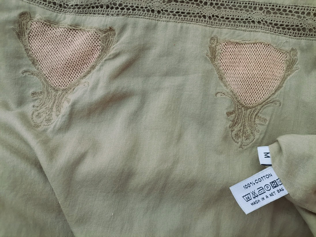 IMG_20230105_121136.jpg Hunkydory Rozmiar M Kolor Khaki W serek Tunika Bluzka Krótki rękaw Materiał Bawełna 100%
