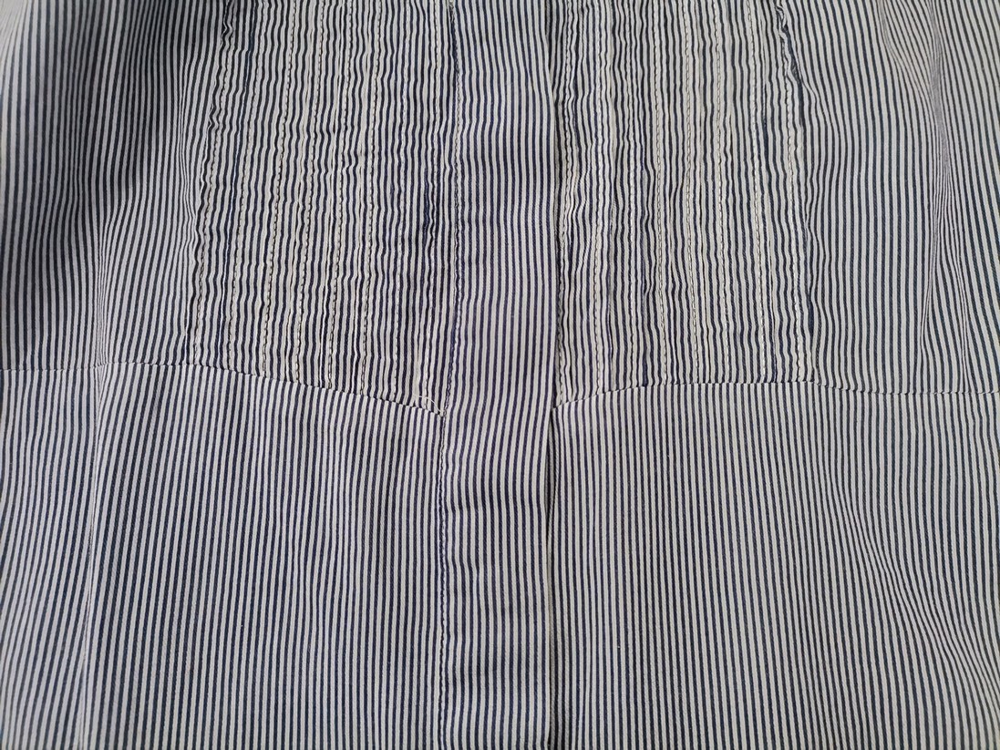 IMG_20230105_130131.jpg H&m Rozmiar 44 Kolor Niebieski Pasy Crew Neck Tunika Zapinana Bluzka Bezrękawnik