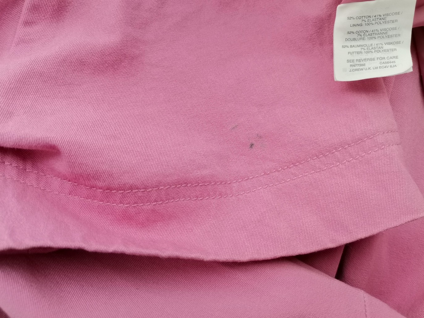 IMG_20230110_102620.jpg J.Crew Rozmiar 4 (36) Kolor Różowy Crew Neck Sukienka Sheath Krótki rękaw Midi Materiał Bawełna