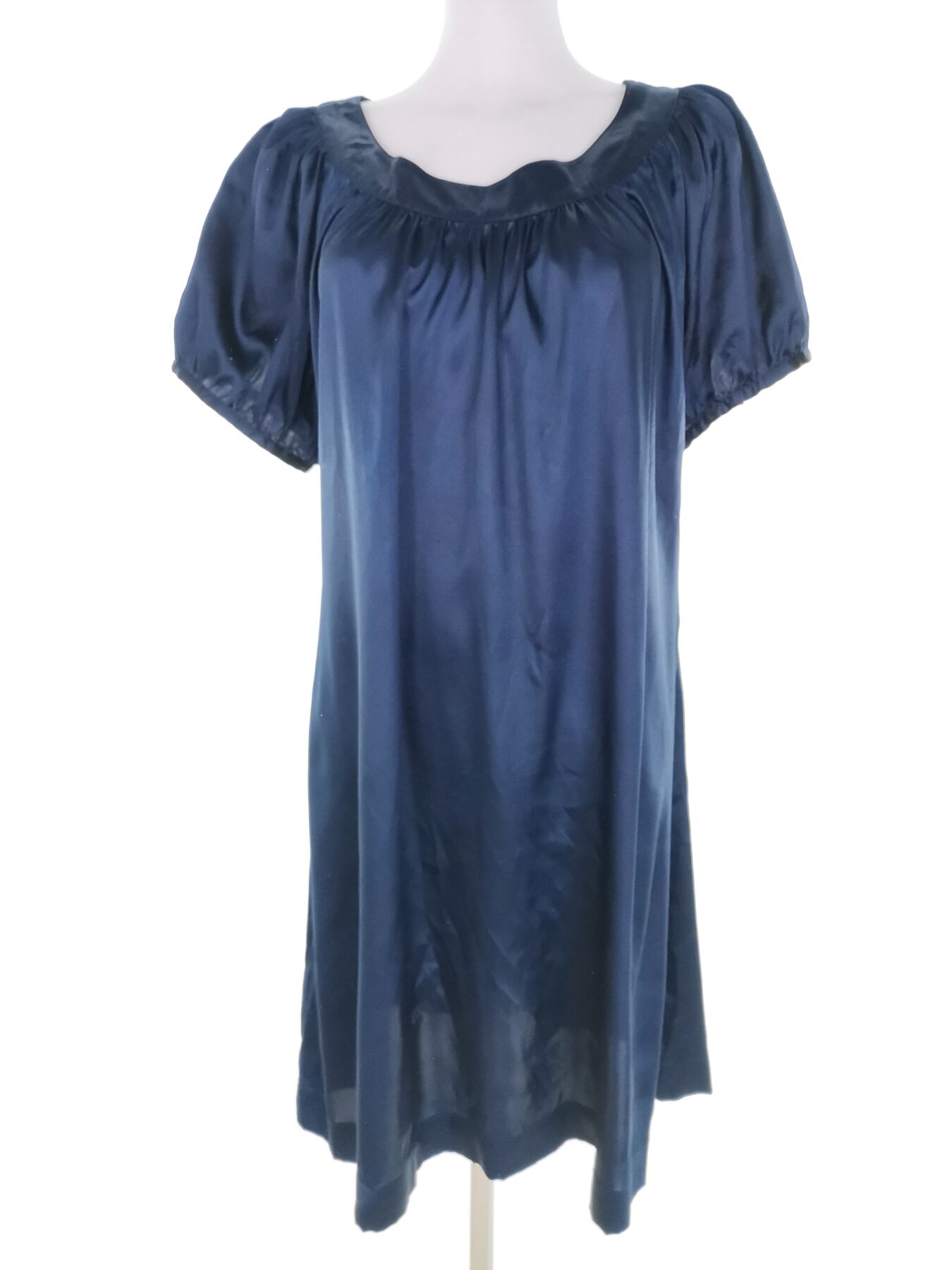 Philosophy blues original Rozmiar 42 Kolor Granatowy Okrągły dekolt Sukienka Prostokątna Krótki rękaw Do Kolan