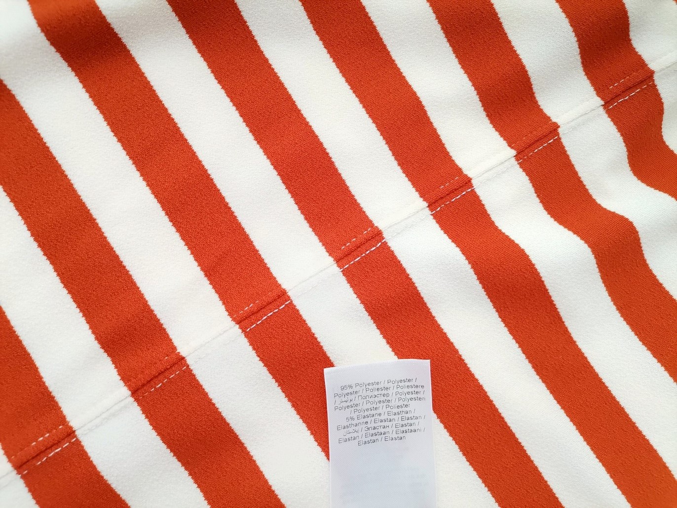 IMG_20230111_112850.jpg InWear Rozmiar L Kolor Pomarańczowy Pasy Okrągły dekolt Bluzka Długi rękaw