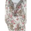 Monsoon Rozmiar M Kolor Szary Keyhole Crew Neck Bluzka Rękaw 3/4 Materiał Wiskoza 100%