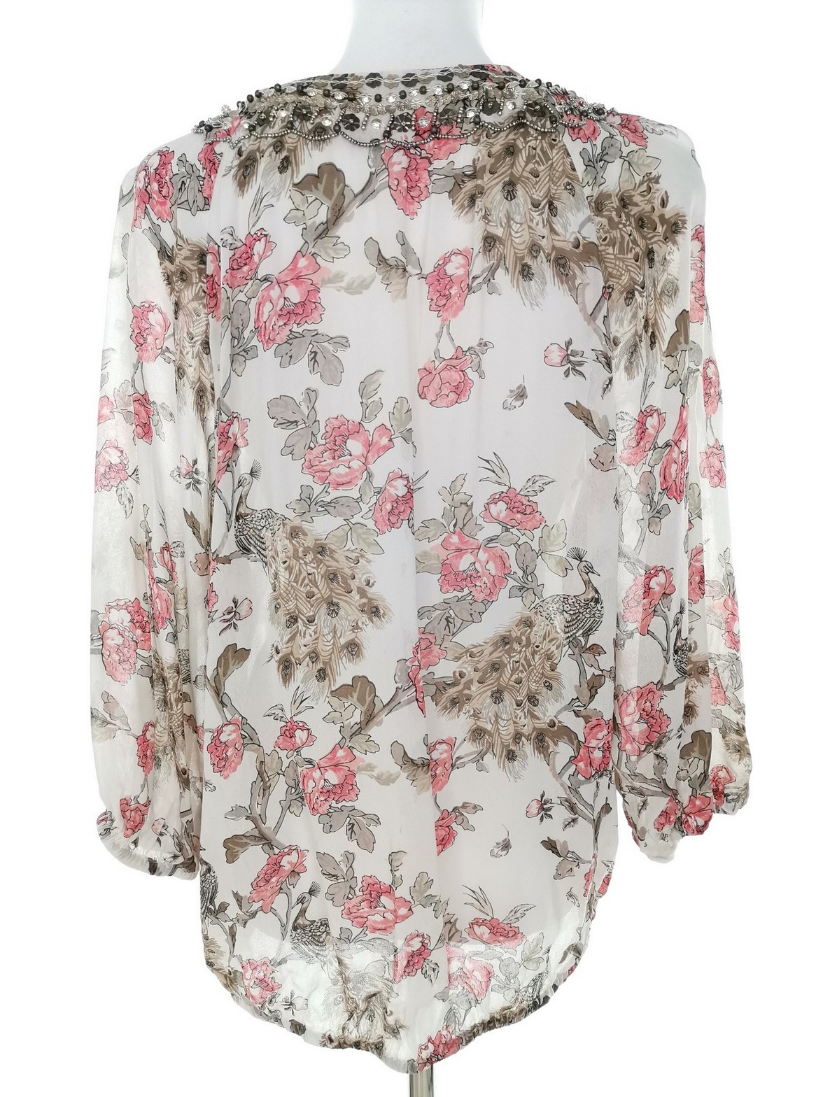 IMG_20230111_112932.jpg Monsoon Rozmiar M Kolor Szary Keyhole Crew Neck Bluzka Rękaw 3/4 Materiał Wiskoza 100%