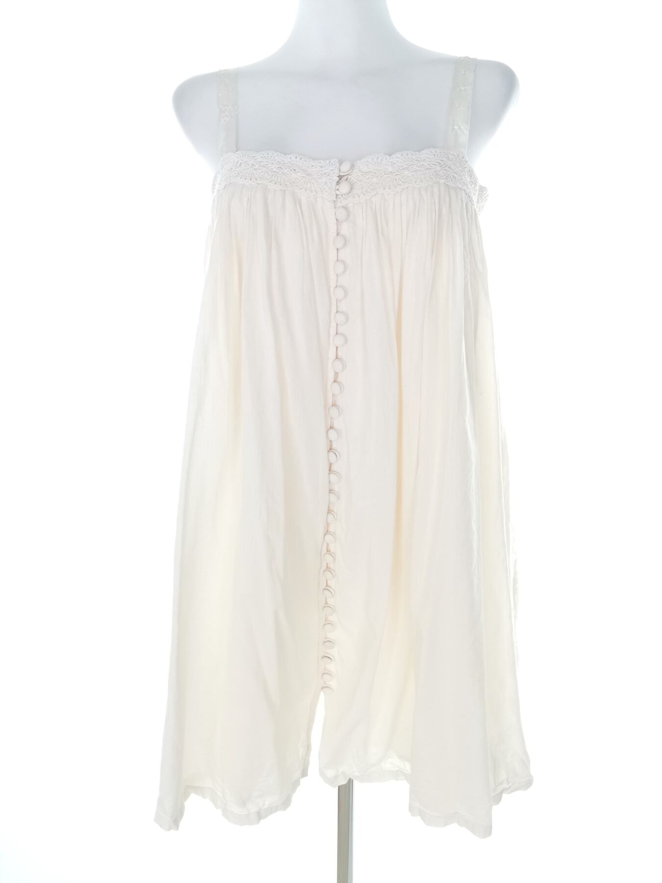 ASOS Rozmiar 8 (36) Kolor Kremowy Kwadratowy dekolt Sukienka Mini Bezrękawnik Krótka Materiał Bawełna 100%