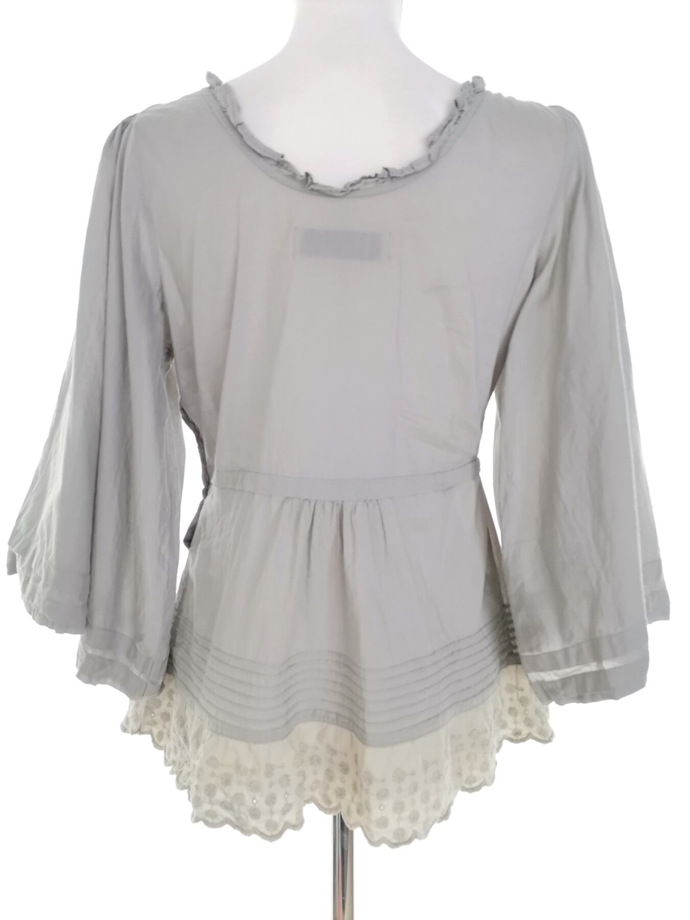 IMG_20230113_122928.jpg BY MALENE BIRGER Rozmiar 36 Kolor Szary Dekolt U Bluzka Peplum Rękaw 3/4 Materiał Bawełna 100%