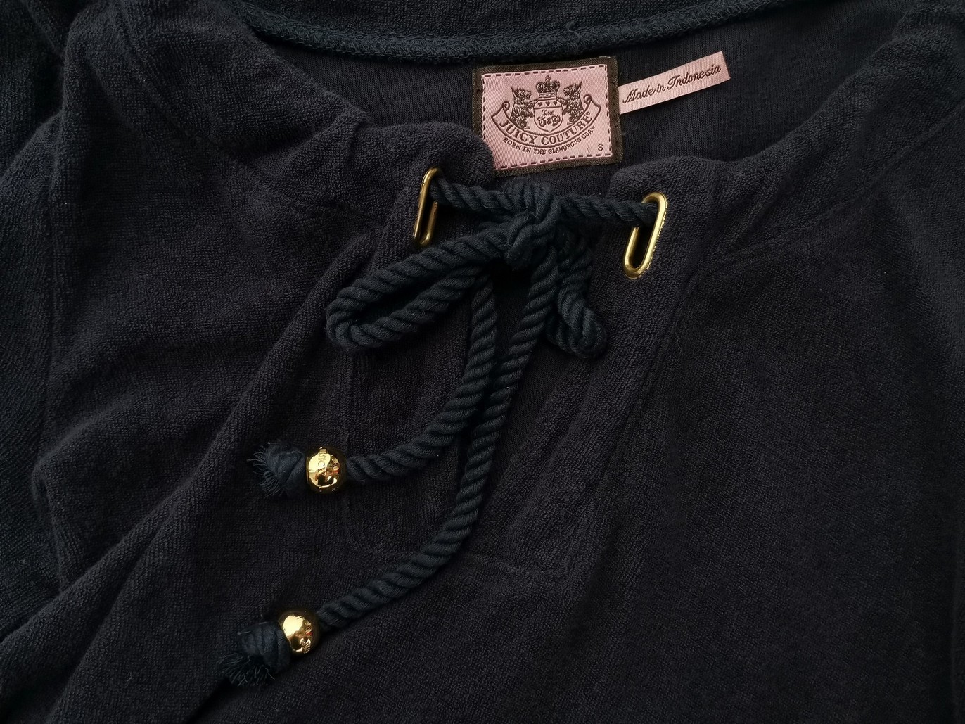 IMG_20230113_134014.jpg Juicy couture Rozmiar S Kolor Granatowy Keyhole Crew Neck Sukienka Sweterkowa Rękaw 3/4 Do Kolan Materiał Bawełna