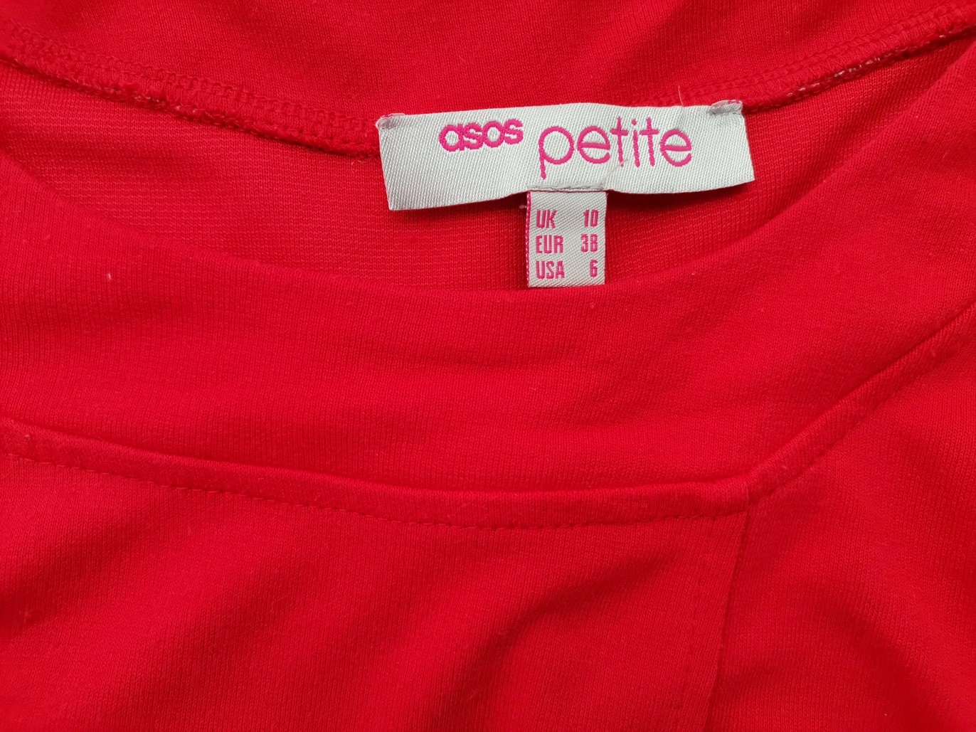 IMG_20230117_121039.jpg ASOS Rozmiar 10 (38) Kolor Czerwony Okrągły dekolt Sukienka Ołówkowa Rękaw 3/4 Do Kolan Materiał Wiskoza