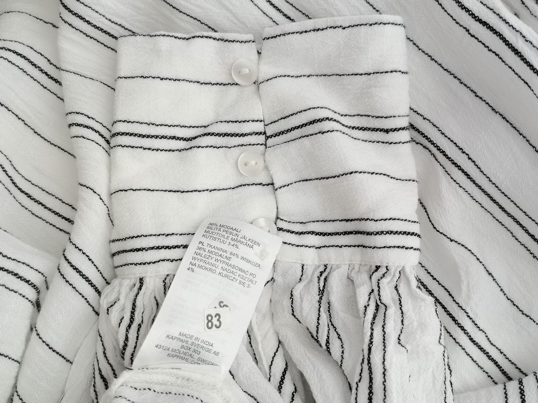 IMG_20230118_122007.jpg XLNT Rozmiar 2XL Kolor Biały Pasy Okrągły dekolt Tunika Popover Bluzka Długi rękaw Materiał Wiskoza
